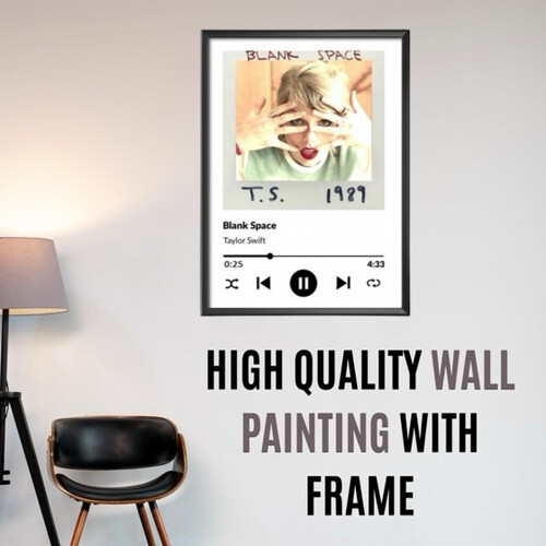 Taylor Swift  - Frame with Hight Quality Canvas Materials Size 40 X 50
