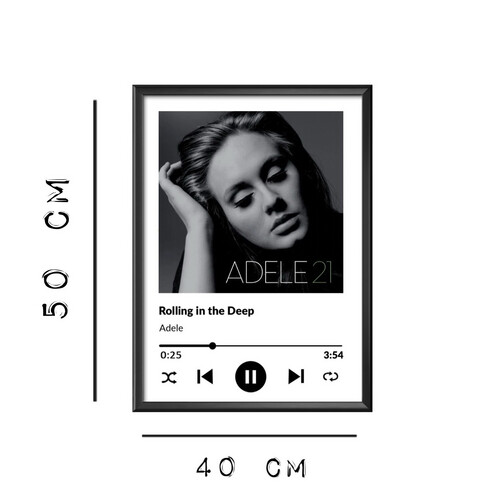 Adele  - Frame with Hight Quality Canvas Materials Size 40 X 50