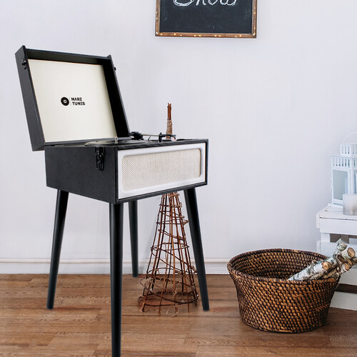 Self Standing Retro Record Player - RP-02 Black