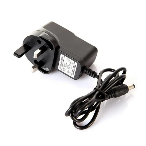 12V power Supply 1Amp, UK plug - Black