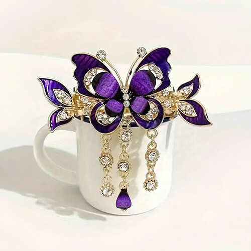 مسكة للشعر بلونين ومرصعة