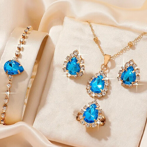 أطقم متنوعة من الزجاج الملون محاطة بالماس الصناعي خفيفة الوزن