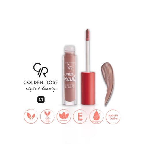 ملمع شفاه ميس بيوتي جلو شاين ثلاثي الأبعاد - 01 نود شيك - ملمع شفاه مكثف