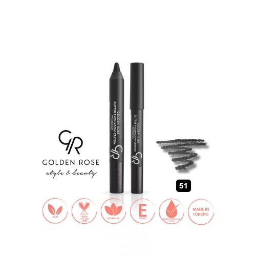 قلم تلوين ظلال عيون لامع مقاوم للماء - 51 أسود لامع