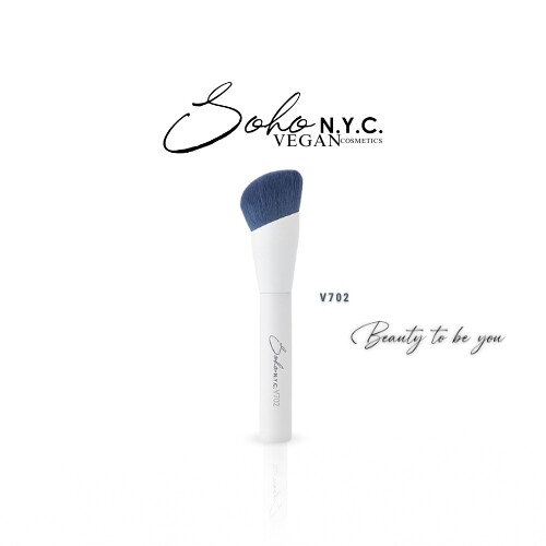 فرشاة مكياج كريم الأساس بمقبض خشبي - V702-13.5 سم