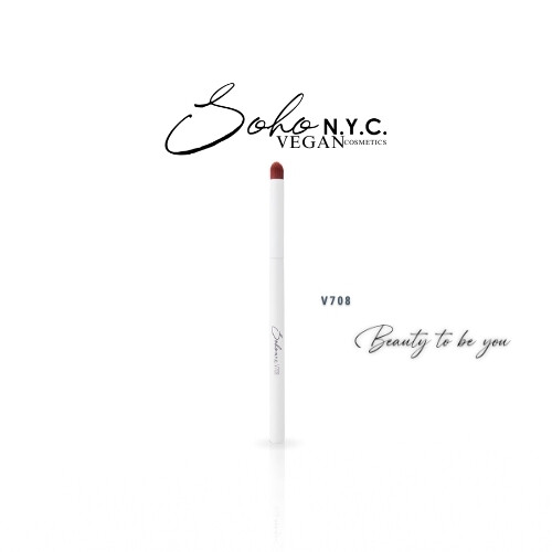 فرشاة تحديد الشفاه النباتية بزاوية - V708 - مقبض خشبي 14.5 سم