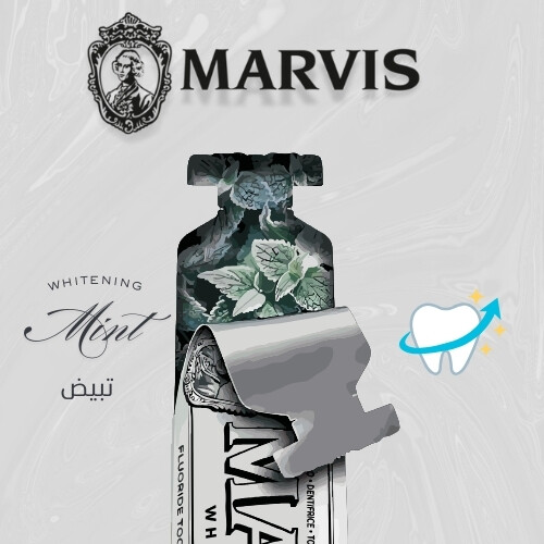 معجون أسنان بنكهة النعناع المبيض