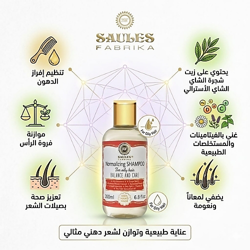 شامبو ساوليس فابريكا المُعادل للشعر الدهني 200 مل