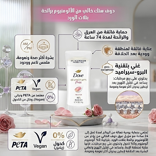 Dove Deodorant Stick with Rose Petals Extract  74g