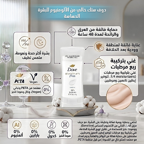 Dove Sensitive Stick Deodorant - 74g