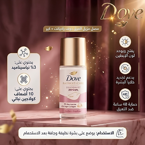 Dove Radiant +Care Deodorant Serum 3% Niacinamide + 10x Collagen 45ml