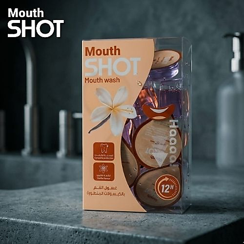 Mouth Shot Mouthwash Capsules Vanilla Flavor – 20 Capsules × 15 ml