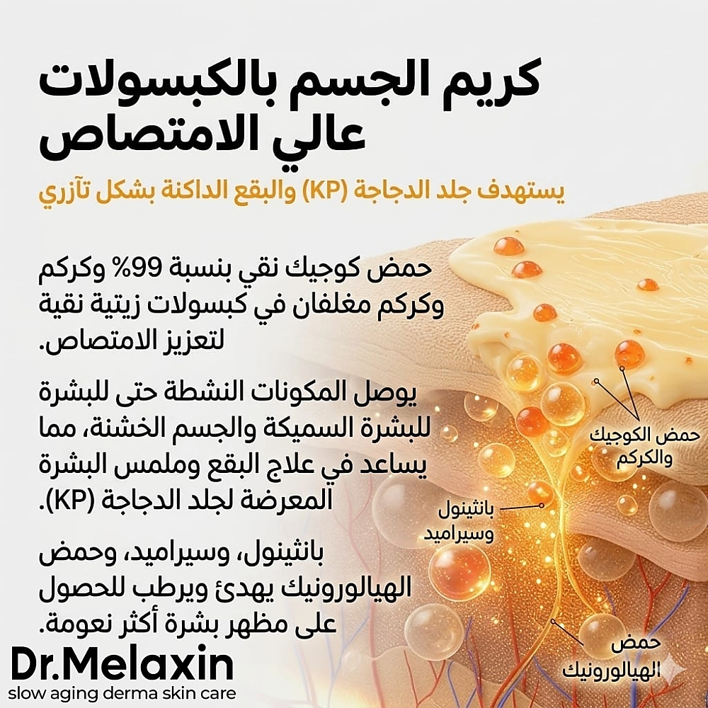 كريم للجسم بكبسولات الكركم وحمض الكوجيك 200 مل