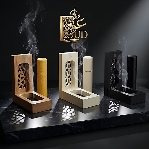 مبخرة بوكس ذكية قصيرة مع 20 عود كمبودي - أسود .