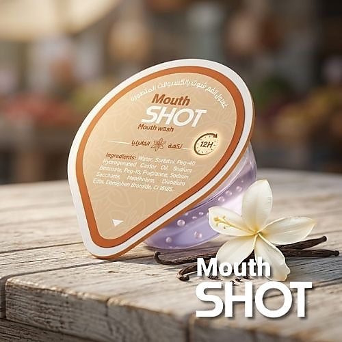 Mouth Shot Mouthwash Capsules Vanilla Flavor – 20 Capsules × 15 ml