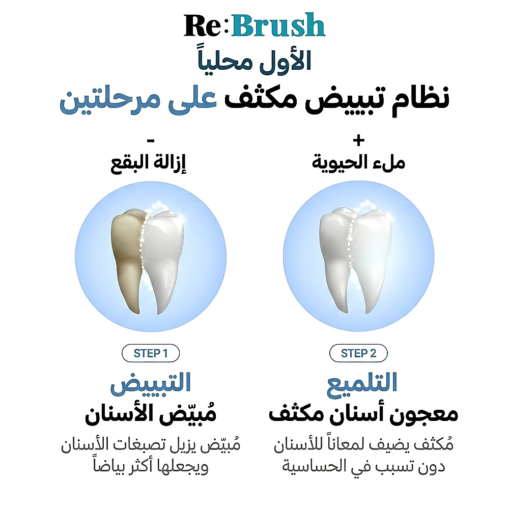 مجموعة معجون الأسنان لتبييض وتفتيح الأسنان من ري:براش