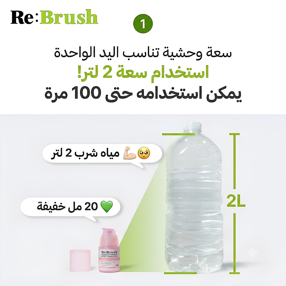 غسول الفم المركز بنكهة التفاح الأخضر من ري براش، 20 مل