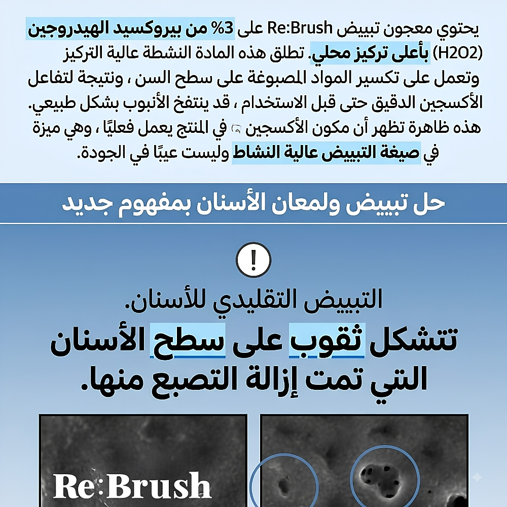 مجموعة معجون الأسنان لتبييض وتفتيح الأسنان من ري:براش
