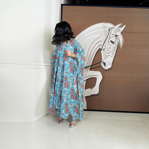 Indian Cotton Set – 3 Pieces: Shawl, Pants, and Scarf