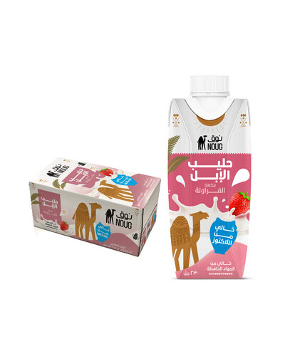 نوق – حليب الإبل الطازج بنكهة الفراولة 230 مل