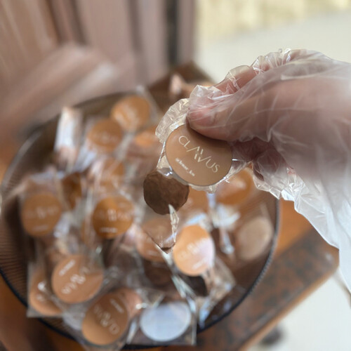chocolate in small plastic