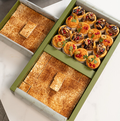 small Nescafe + half Nescafe half fatyer eggplant cheese