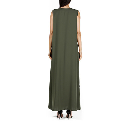 عباية داخلية لون زيتوني أخضر كسرات