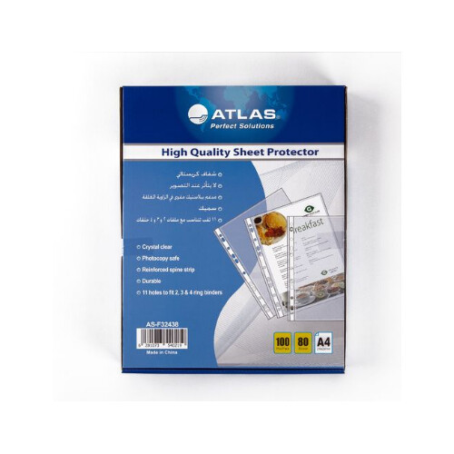 Transparent Perforated File Pockets A4 Thickness 80