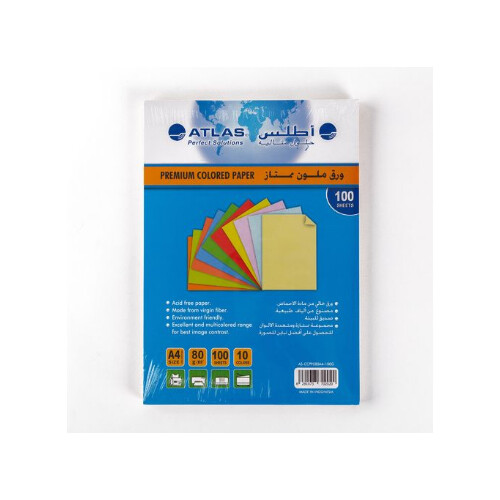 A4 Color Paper Atlas 100 Sheets