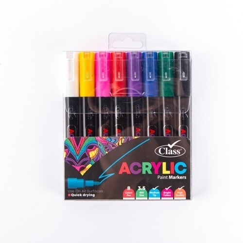 8 Color Acrylic Marker Class Set