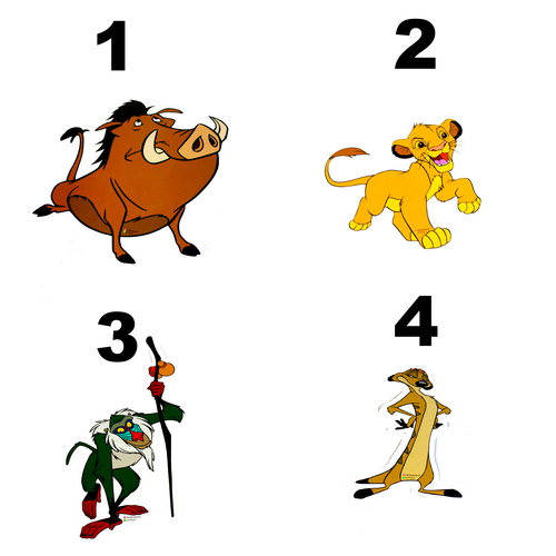 بطاقات سبوره - شخصيات سيمبا