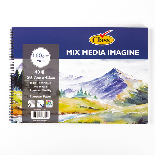 Mix Media Drawing Book 40 Sheets 160 G 42X29.7 Class