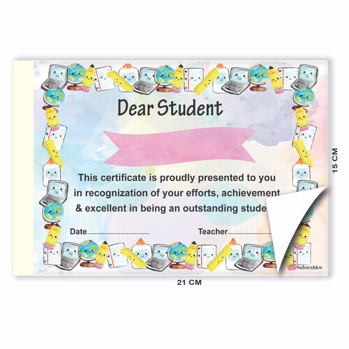English Certificate of Appreciation Book