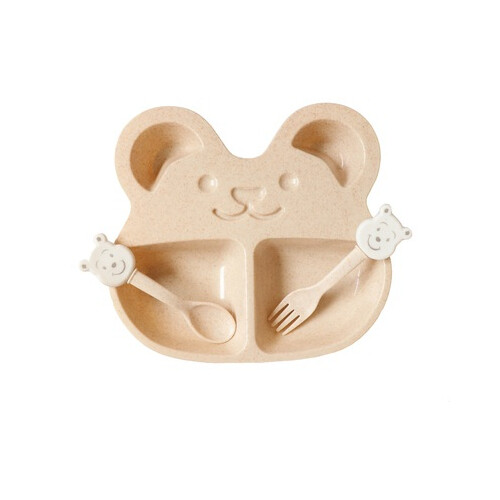 أدوات طعام للأطفال على شكل دب بيج