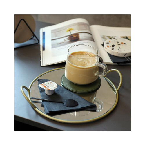 صينية مع مرآة زجاجية