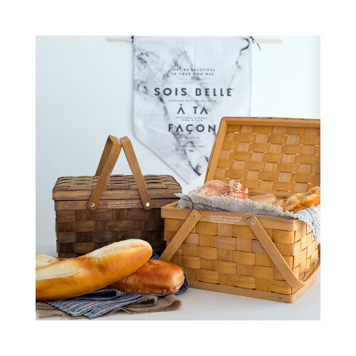 سلة نزهة صغيرة مع غطاء