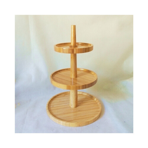 ستاند 3 طبقات مصنوع من خشب البامبو