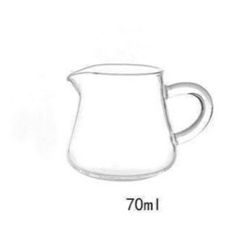 ابريق زجاج شفاف مع مقبض