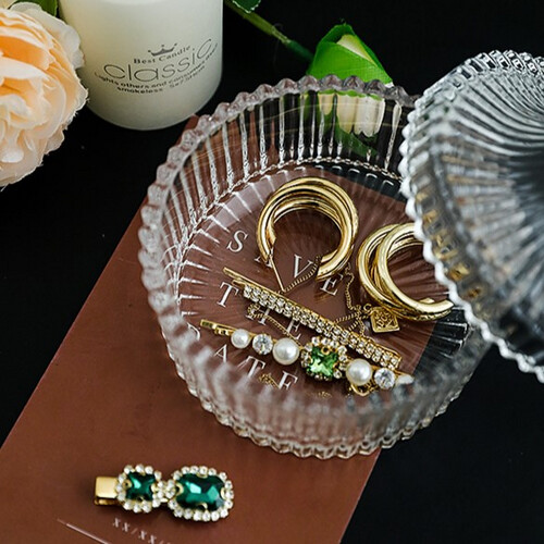 وعاء كريستال حجم كبير مع غطاء