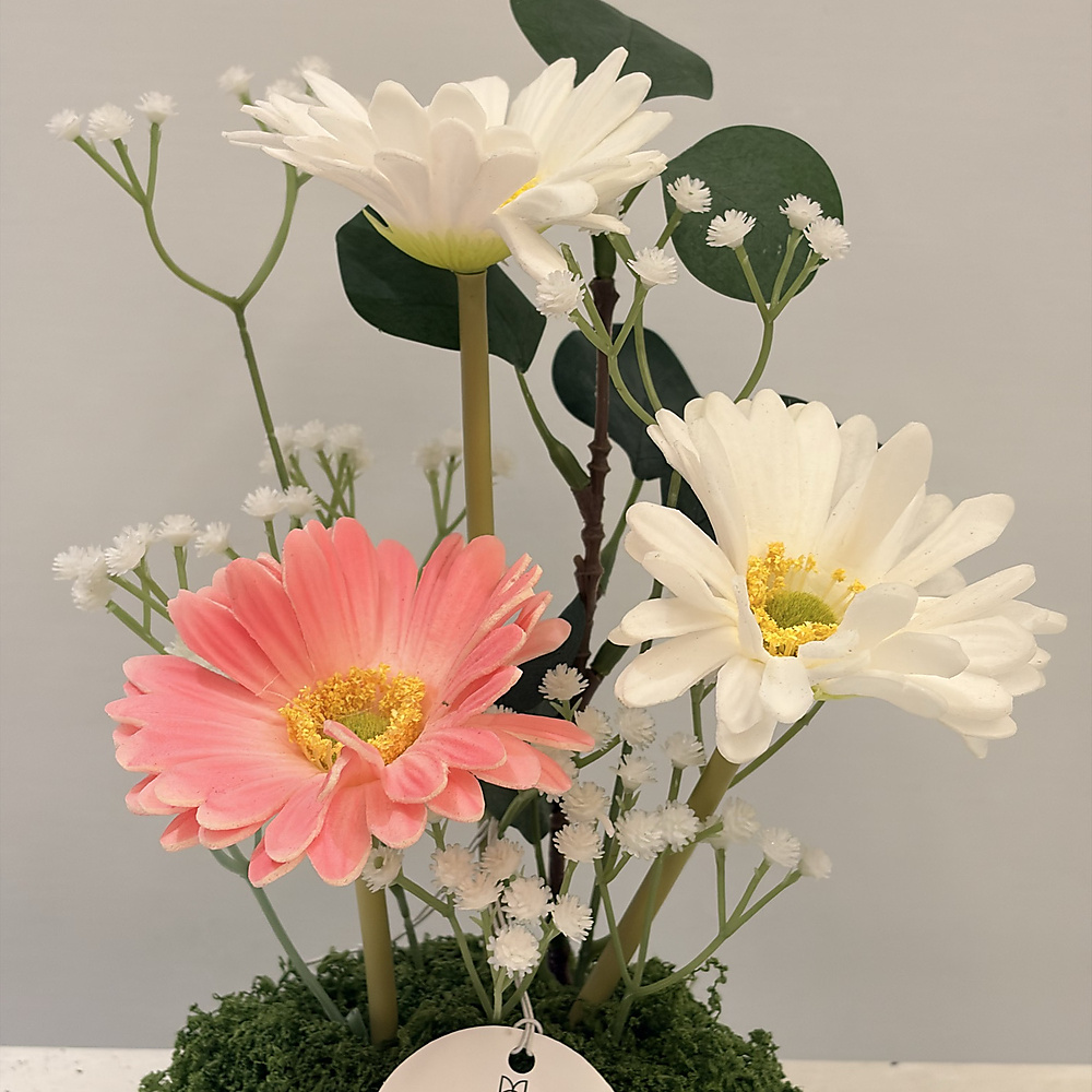 تنسيق جيربرا أبيض ووردي - رقم 3243