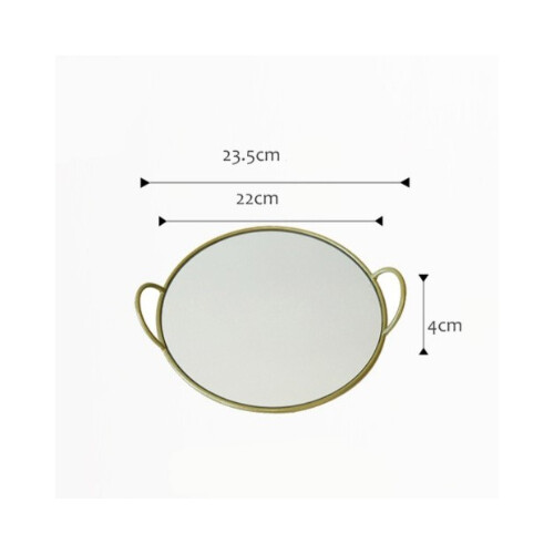 صينية مع مرآة زجاجية