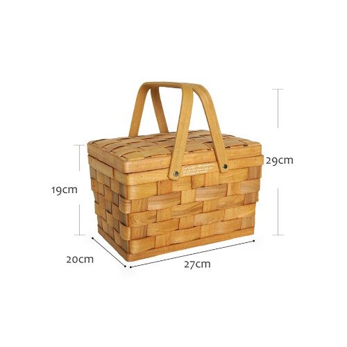 سلة نزهة صغيرة مع غطاء