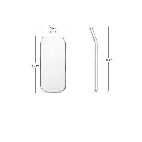 طقم كوب مع عود زجاج