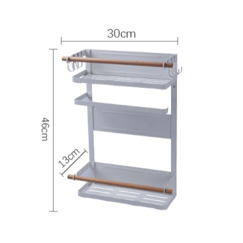 رف مغناطيسي للثلاجة باللون الأبيض