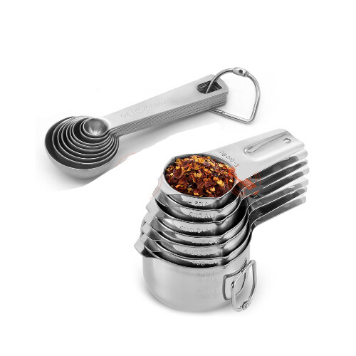 عدد 16 قطعة ستانلس ستيل من الاكواب والملاعق المعيارية