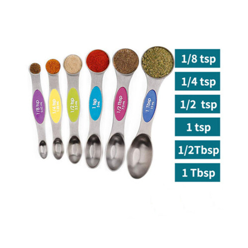 عدد 6 قطع ملاعق معيارية مصنوعة من الستانلس ستيل