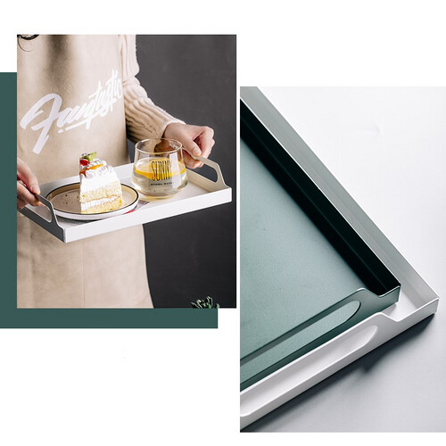 صينية حديد صغيرة باللون الأخضر