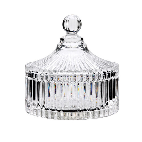 وعاء كريستال حجم كبير مع غطاء