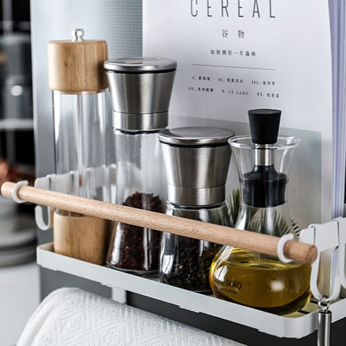 رف مغناطيسي للثلاجة باللون الأبيض