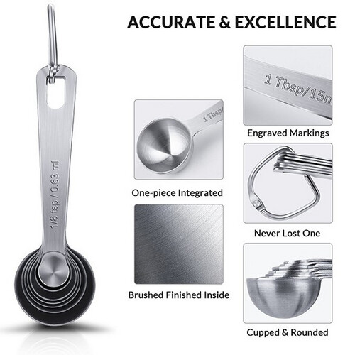 عدد 16 قطعة ستانلس ستيل من الاكواب والملاعق المعيارية